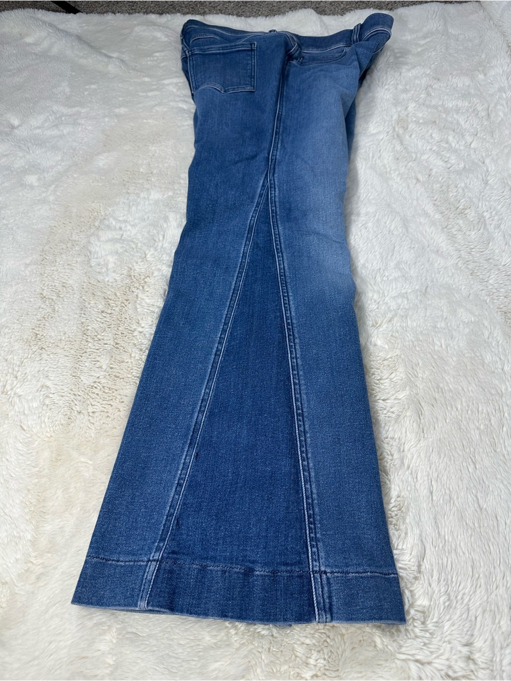 Spanx EveryWear Jeans Womens Large Blue Flare High Rise Stretch Boho Festival - Picture 9 of 9